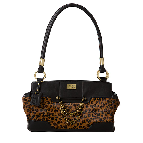Miche Lisbon Luxe Demi Shell Black Leopard Print Purse Handbag